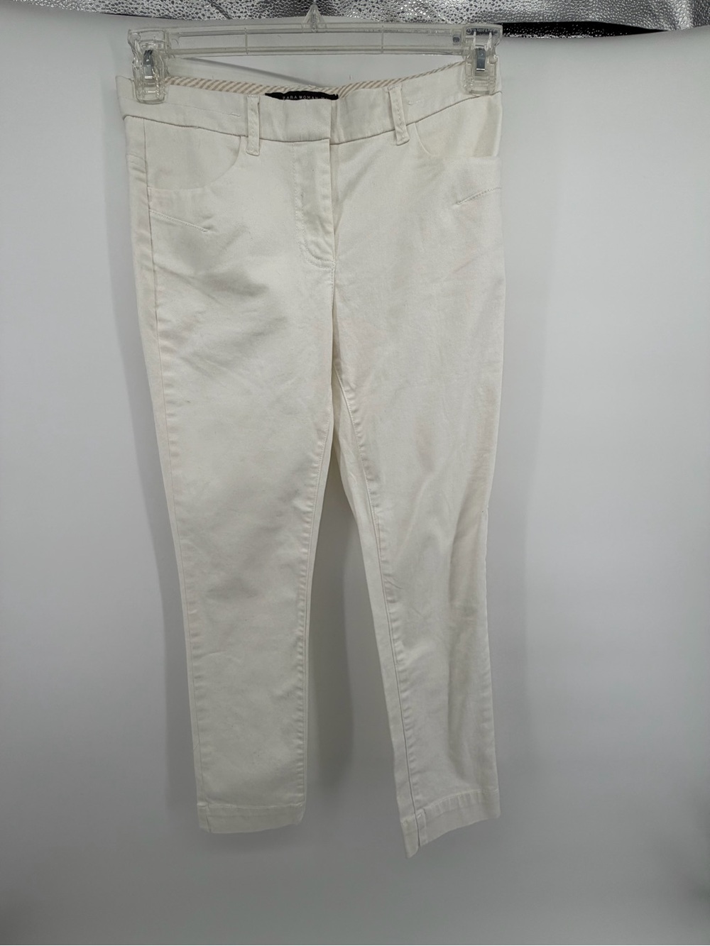 Zara Off-White Slim Ankle Pants